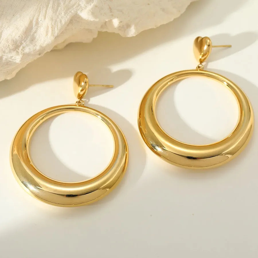 Boucles d’oreilles cœur plaqué or 18K – créoles élégantes pour femme